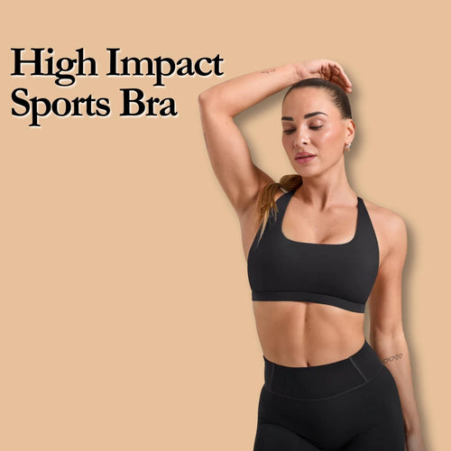 Women's High-Impact Sports Bra – Wire-Free, Padded & Racerback for Gym/Yoga