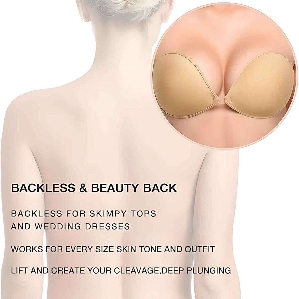 Invisible Adhesive Bra – Strapless & Backless for Deep V-Necks
