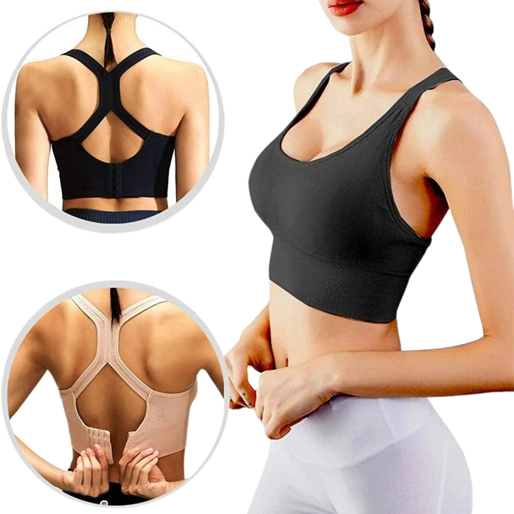 Women's High-Impact Sports Bra – Wire-Free, Padded & Racerback for Gym/Yoga