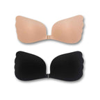 Women’s Silicone Adhesive Bra – Strapless, Backless, Push-Up with Zip Hollow Design (8820k)