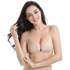 Women’s Silicone Adhesive Bra – Strapless, Backless, Push-Up with Zip Hollow Design (8820k)